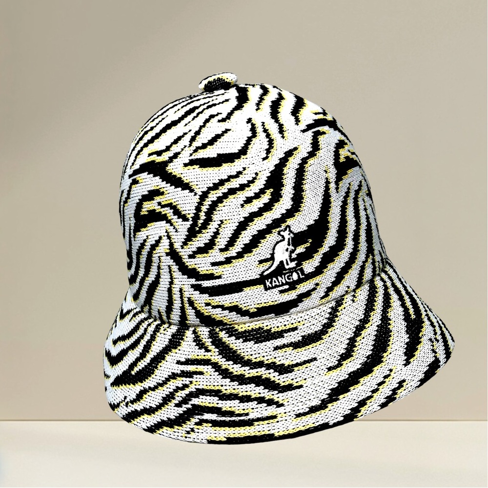 Men's Kangol  Zebra Carnival White | Black | Yellow Casual Bucket Hats NWT